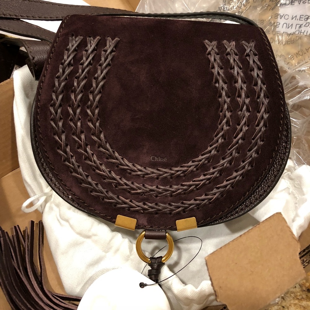 NWT Mini Marcie Suede Saddle Bag